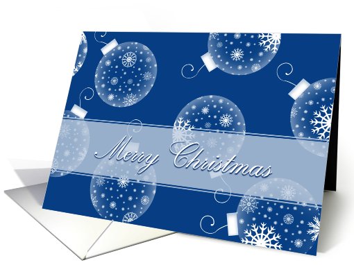Merry Christmas Card - Blue Snowflake Christmas Decorations card