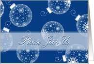 Christmas Decorating Party Invitation Card - Blue Snowflake Christmas Decorations card