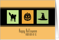 Happy Halloween Business from All of Us Card - Orange Black Green card