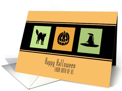 Happy Halloween from Both of Us Card - Orange Black Green card