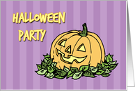 Halloween Party Invitation Card - Purple and Orange Pumpkin card