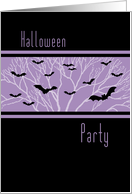 Halloween Office Party Invitation Card - Purple Black Bats card