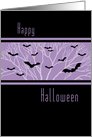Happy Halloween Card - Purple Black Bats card