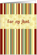 Happy Holidays for Aunt Christmas Card - Red Green Yellow Stripes card