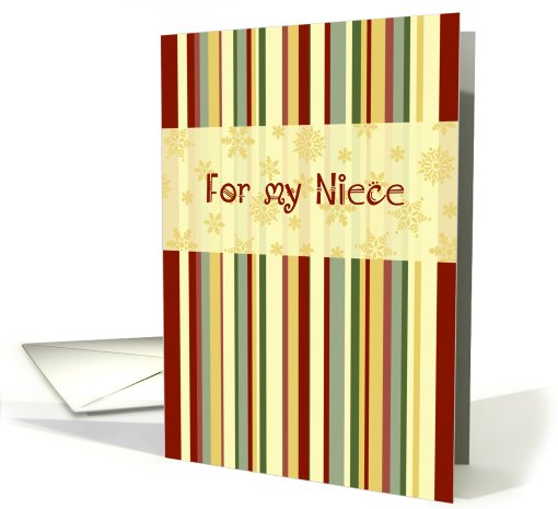 Happy Holidays for Niece Christmas Card - Red Green Yellow... (680973)