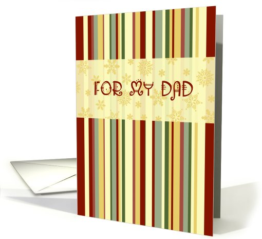 Happy Holidays for Dad Christmas Card - Red Green Yellow Stripes card
