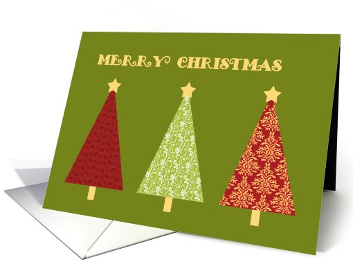 Merry Christmas from All of Us Card - Green Pattern... (681036)