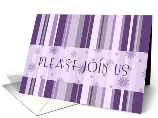 Christmas Office Party Invitation Card - Purple Stripes... (681384)