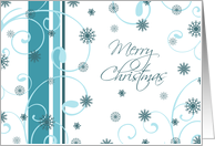 Merry Christmas from Both of Us Card - White Turquoise Snowflakes card