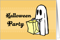 Halloween Office Party Invitation Card - Orange Ghost card