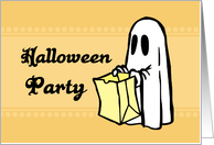 Halloween Costume Party Invitation Card - Orange Ghost card