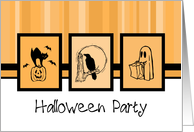 Halloween Costume Party Invitation Card - Orange Stripes card