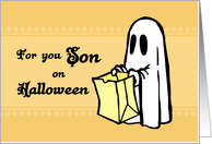 Happy Halloween for Son - Orange Ghost card