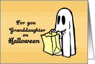 Happy Halloween for Granddaughter - Orange Ghost card