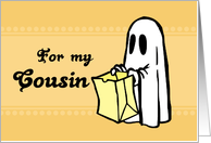 Happy Halloween for Cousin - Orange Ghost card