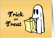 Trick or Treat Halloween - Orange Ghost card