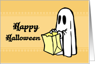 Happy Halloween - Orange Ghost card