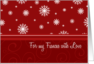 Merry Christmas for Fiancee Card - Red & White Snow card