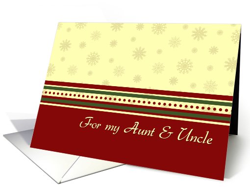 Christmas for Aunt & Uncle Card - Red, Yellow, Green card (692476)