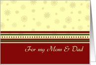 Christmas for Mom & Dad Card - Red, Yellow, Green card