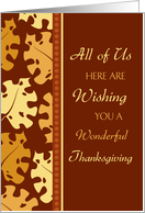 Happy Thanksgiving for Employee Card - Fall Leaves card