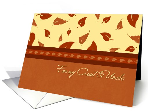 Happy Thanksgiving for Aunt & Uncle Card - Fall Leaves card (696089)