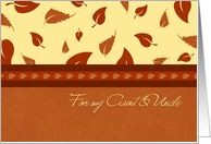 Happy Thanksgiving for Aunt & Uncle Card - Fall Leaves card