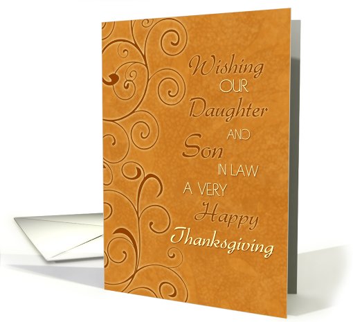 Happy Thanksgiving for our Daughter & Son in Law Card -... (697927)