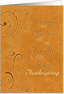 Happy Thanksgiving for Nephew & Family Card - Fall Swirls card