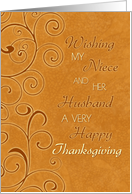 Happy Thanksgiving for Niece & Husband Card - Fall Swirls card