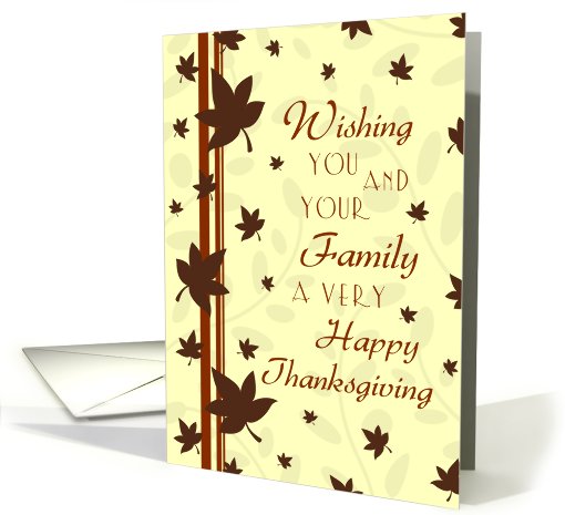 Happy Thanksgiving for Family Card - Fall Leaves card (697960)