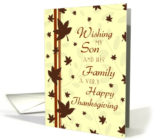 Happy Thanksgiving for my Son & Family Card - Fall Leaves card