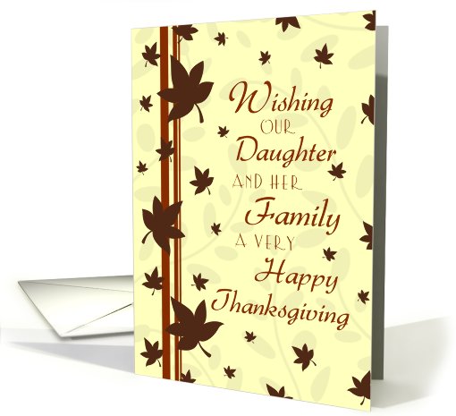 Happy Thanksgiving for our Daughter & Family Card - Fall Leaves card