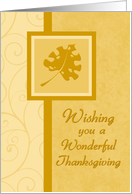 Happy Thanksgiving for Customer Card - Orange Swirls card