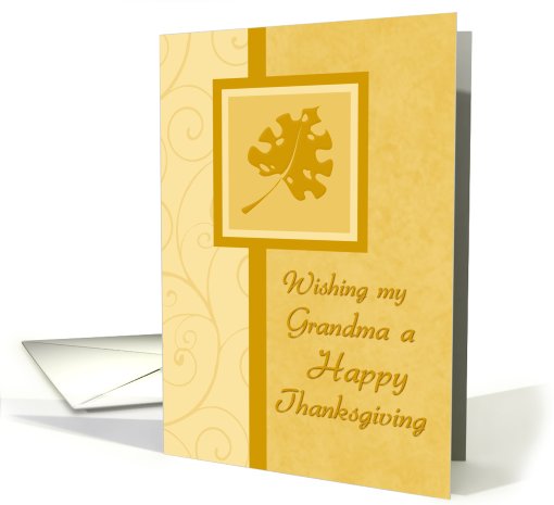 Happy Thanksgiving for Grandma Card - Orange Swirls card (701551)