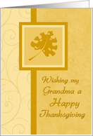 Happy Thanksgiving for Grandma Card - Orange Swirls card