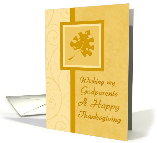 Happy Thanksgiving for Godparents Card - Orange Swirls card (701859)