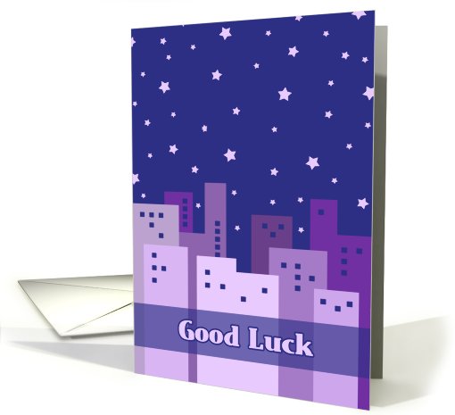 Good Luck House Hunting Card - City Night card (701986)