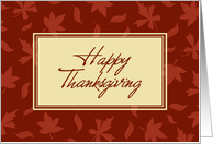 Happy Thanksgiving Card - Red Leaves card