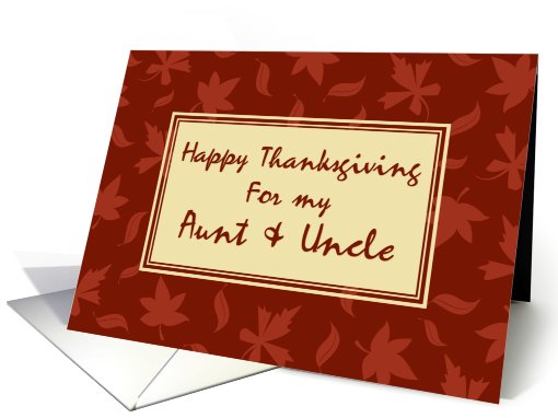 Happy Thanksgiving for Aunt and Uncle Card - Red Leaves card (702016)