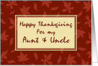 Happy Thanksgiving for Aunt and Uncle Card - Red Leaves card