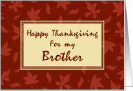 Happy Thanksgiving for Brother Card - Red Leaves card