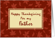 Happy Thanksgiving for Father Card - Red Leaves card