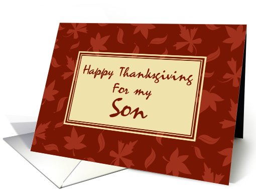 Happy Thanksgiving for Son Card - Red Leaves card (702055)