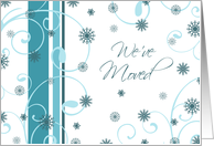 Happy Holidays We’ve Moved Christmas Card - Blue & White Snow card