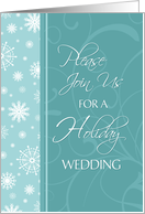 Christmas Wedding Invitation Card - Turquoise Snowflakes card