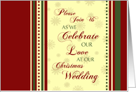 Christmas Wedding Invitation Card - Red Green Yellow card