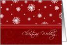 Christmas Wedding Invitation Card - Red White Snowflakes card