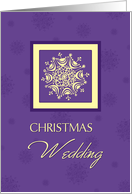 Christmas Wedding Invitation Card - Yellow Purple Snowflakes card