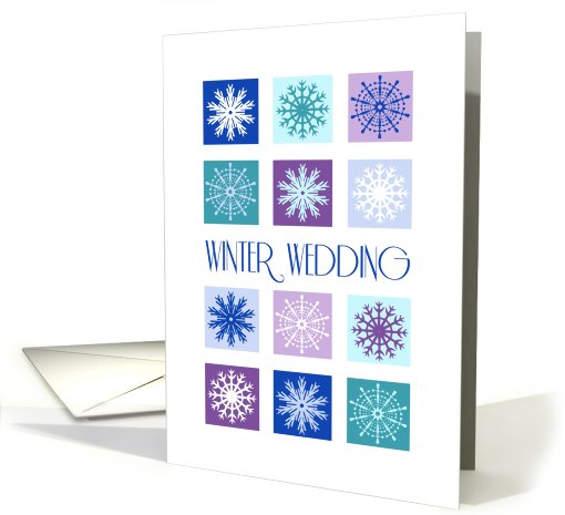 Winter Wedding Invitation Card - Modern Snowflakes card (703070)